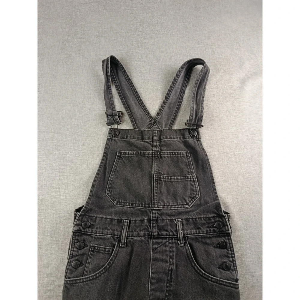 We The Free Ziggy Denim Overall Womens Size Xs Charcoal Straight Leg Boho
